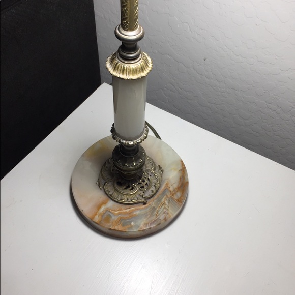 Antique lamp with antique cowboy hat shade. - Picture 2 of 3